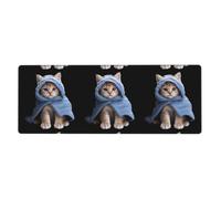YYHWHJDE The Gentle Little Orange Cat Pattern Extra Large Mouse Pad, Computer Ufficio Anti Slip Gaming Keyboard Versione Ispessita 30,5 x 80 cm