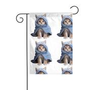 YYHWHJDE The gentle little orange cat Pattern Garden flagpole outdoor courtyard decoration double face 30,5 x 45,7 cm