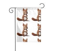 YYHWHJDE The Gentle Little Squirrel Pattern Garden Flag Pole Outdoor Courtyard Decoration Double-face 30,5 x 45,7 cm