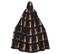 YYHWHJDE The Gentle Little Squirrel Prints Halloween Adulto Mantello con Cappuccio per Feste e Costumi