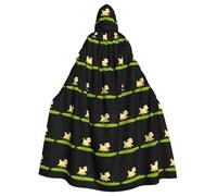 YYHWHJDE The Golden Little Sheep is Jumping Pattern Halloween adulto mantello con cappuccio senza cerniera, comodo per feste in costume