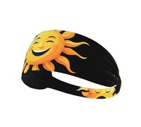 YYHWHJDE The Kindly Smiling Sun Picture Fascia sportiva da donna a prova di sudore fascia elastica estiva