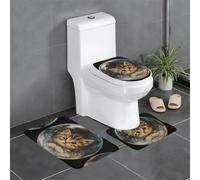 YYHWHJDE The Kitten in The Bubble Prints - Set di tappeti da bagno antiscivolo, 3 pezzi, 61 x 40,6 cm, per WC, toeletta e servizi igienici, facile da pulire