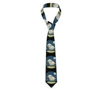 YYHWHJDE The Lamb and the Moon Pattern Cravatta da uomo in stile classico adatto per vacanze e lavoro