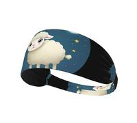 YYHWHJDE The Lamb and The Moon Picture - Fascia sportiva da donna, a prova di sudore, fascia elastica estiva