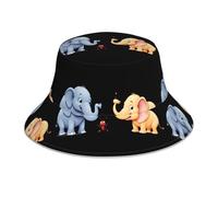 YYHWHJDE The Little ant and The Elephant Pattern Reflective Bucket Hat leggero, traspirante, pieghevole, per uomini e donne, nero
