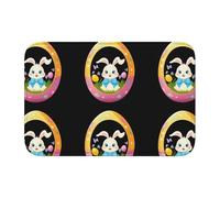 YYHWHJDE The Little Rabbit in The Gorgeous Easter Egg Picture Crystal Velvet Lock Edge Tappeto per camera da letto, salotto, dormitorio decorazione per la casa