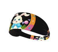 YYHWHJDE The Little Rabbit in The Gorgeous Easter Egg Picture Fascia sportiva da donna a prova di sudore fascia elastica estiva