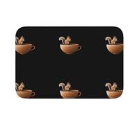 YYHWHJDE The Little Squirrel in The Spinning Cup Picture Crystal Velvet Lock Edge Tappeto per camera da letto, salotto, dormitorio decorazione per la casa