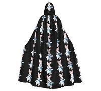 YYHWHJDE The Little White Rabbit Jumping Stampe Halloween Adulto Mantello con Cappuccio per Feste e Costumi