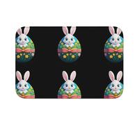 YYHWHJDE The Little White Rabbit on the Easter Egg Picture Crystal Velvet Lock Edge Tappeto per camera da letto, salotto, dormitorio decorazione per la casa