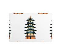 YYHWHJDE The Magnificent Drum Tower Pattern Set di 6 tovagliette resistenti all'olio, termoisolanti e durevoli, 30,5 x 45,7 cm