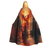 YYHWHJDE The Phoenix Reborn in Fire Picture Halloween adulto mantello con cappuccio grande mantello con cappuccio con papillon, senza cerniera