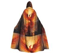 YYHWHJDE The Phoenix Reborn In Fire Picture Halloween adulto mantello con cappuccio senza cerniera, comodo per feste in costume