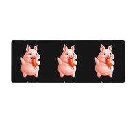YYHWHJDE The Piglet Happily Nibbles A Carrot Pattern Extra Large Mouse Pad, Computer Office Anti Slip Gaming Keyboard Versione Ispessita 30,5 x 80 cm