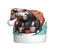YYHWHJDE The Silent Monkey Prints Cappello di Natale per adulti per uomini e donne abbigliamento fascia per occasioni festive