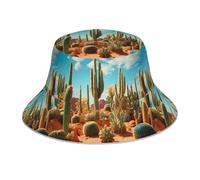 YYHWHJDE The Territory of The Cactus Picture - Cappello alla pescatora riflettente, leggero, traspirante, pieghevole, per uomini e donne, nero
