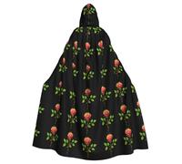 YYHWHJDE Thorn Flame Rose Pattern Halloween adulto mantello con cappuccio mantello senza cerniera, comodo per feste in costume