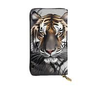 YYHWHJDE Tiger at rest Picture Portafoglio lungo in pelle progettato per ragazze e donne alla moda elegante e personalizzato 19 x 10,5 cm, nero, taglia unica, Nero , Taglia unica