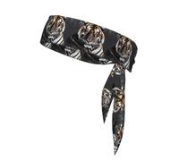 YYHWHJDE Tiger at rest Prints Foulard sportivo, assorbe il sudore e traspirante, fascia per capelli con movimento, fazzoletto su entrambi i lati