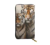 YYHWHJDE Tiger Couple Picture Portafoglio lungo in pelle progettato per ragazze e donne alla moda elegante e personalizzato 19 x 10,5 cm, nero, taglia unica, Nero , Taglia unica