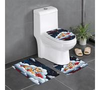 YYHWHJDE Tiger cubs in the clouds Pattern Anti slip floor mat set tre pezzi tappeto bagno antiscivolo durevole