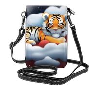 YYHWHJDE Tiger cubs in the clouds Picture - Telefono cellulare da donna con prepuzio in pelle, a tracolla, piccola tracolla regolabile