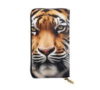YYHWHJDE Tiger Face Picture Portafoglio lungo in pelle progettato per ragazze e donne alla moda elegante e personalizzato 19 x 10,5 cm, nero, taglia unica, Nero , Taglia unica