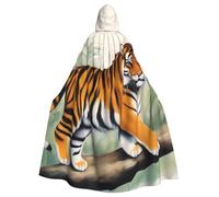 YYHWHJDE Tiger Picture - Mantello con cappuccio per Halloween, per giochi di ruolo, costumi e feste a tema