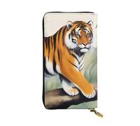 YYHWHJDE Tiger Picture - Pochette lunga in pelle di qualità, progettata per ragazze e donne alla moda, elegante, 19 x 10,5 cm, Nero , Taglia unica