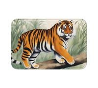 YYHWHJDE Tiger Picture - Tappetino antiscivolo e ispessito, adatto per bagni, camere da letto, lavabile, 40,6 x 61 cm