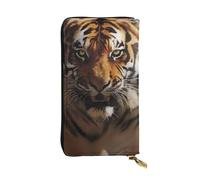 YYHWHJDE Tiger Running Printing Portafoglio lungo pochette in pelle progettato per ragazze e donne alla moda elegante e personalizzato 19 x 10,5 cm, nero, taglia unica, Nero , Taglia unica