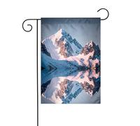 YYHWHJDE Top of the Snowy Mountain Pattern Asta da giardino per esterni decorazione cortile su entrambi i lati 30,5 x 45,7 cm