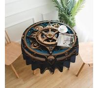 YYHWHJDE Tovaglia decorativa rotonda da 152,4 cm, con motivo a ingranaggi steampunk, per interni ed esterni, su tavoli rotondi come tavolini da caffè, tavoli da pranzo e tavoli da fattoria