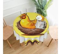 YYHWHJDE Tovaglia decorativa rotonda da 152,4 cm con motivo a nido di uccello dorato, impermeabile, lavabile e riutilizzabile per cena, caffè, picnic, matrimoni, feste