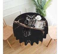 YYHWHJDE Tovaglia decorativa rotonda da 152,4 cm, motivo gufo a tarda notte, per interni ed esterni, su tavoli rotondi come tavolini da caffè, tavoli da pranzo e tavoli da fattoria