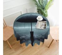 YYHWHJDE Tovaglia decorativa rotonda da 152,4 cm, motivo ombrello nero sotto la pioggia, per interni ed esterni, su tavoli rotondi come tavolini, tavoli da pranzo e tavoli da fattoria