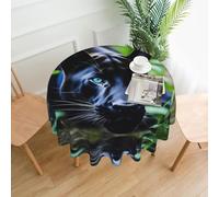 YYHWHJDE Tovaglia decorativa rotonda da 152,4 cm, motivo: pantera con occhi azzurri, impermeabile, lavabile e riutilizzabile per cene, caffè, picnic, matrimoni, feste