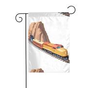 YYHWHJDE Train in the Canyon Pattern Garden pennone decorazione cortile esterno double face 30,5 x 45,7 cm