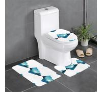 YYHWHJDE Tramonto sui frammenti di vetro Immagine antiscivolo tappetino tre pezzi set bagno tappeto antiscivolo durevole