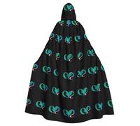 YYHWHJDE Tre colori amore cuore stampe Halloween adulto mantello con cappuccio per feste e costumi