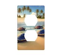 YYHWHJDE Turtles on The Beach Pattern Double Socket Wall Panel Decorative è durevole e adatto per presa di luce accessori interruttore 11,4 x 7 cm