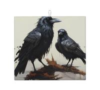 YYHWHJDE Uccelli del corvo che stampano il cuscinetto assorbente della cucina, microfibra assorbente eccellente, anti slittamento di