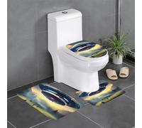 YYHWHJDE UFO Landing Picture Anti Slip Floor Mat Set Tre Pezzi Tappeto Bagno Antiscivolo Durevole