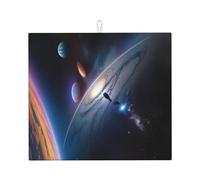 YYHWHJDE Un affascinante tappetino assorbente da cucina con stampa universo, microfibra super assorbente, antiscivolo oversize