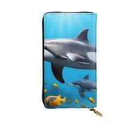 YYHWHJDE Underwater World Fish Delphi - Pochette lunga in pelle di qualità, progettata per ragazze e donne alla moda, 19 x 10,5 cm, Nero , Taglia unica