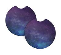 YYHWHJDE Universo con stelle e galassia con stampe interstellari sottobicchieri per auto, confezione da 2, il regalo ideale per l'inaugurazione della casa per i proprietari di auto, in neoprene di