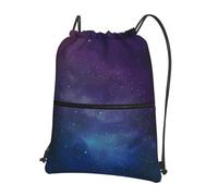 YYHWHJDE Universo con stelle e galassia con stampe interstellari zaino con coulisse, leggero, impermeabile, per sport, palestra, viaggi e oggetti essenziali quotidiani