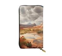 YYHWHJDE Utah Desert Wonders - Portafoglio lungo in pelle di qualità con stampa di meraviglie del deserto, progettato per ragazze e donne alla moda, elegante, 19 x 10,5 cm, Nero , Taglia unica