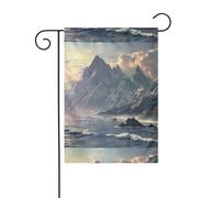 YYHWHJDE Vaste montagne e mari Immagine Giardino pennone esterno cortile decorazione su entrambi i lati 30,5 x 45,7 cm